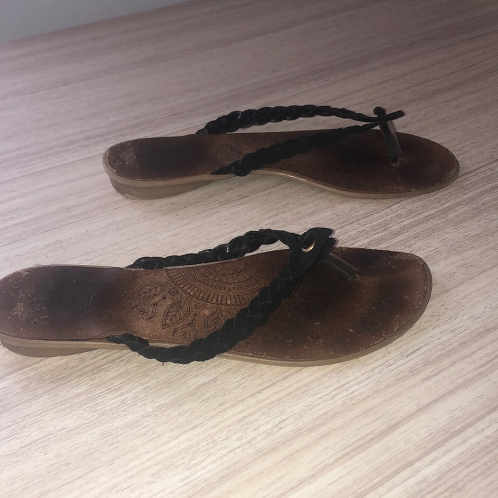 Donna trend leather flip flops
